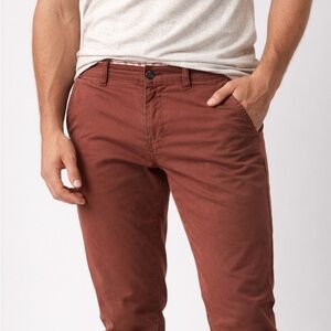 Ferrari Rust Red Canvas Pants with Contrasting Lining